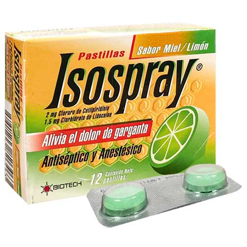 ISOSPRAY SABOR MIEL-LIMON X 12 TAB BIOTECH