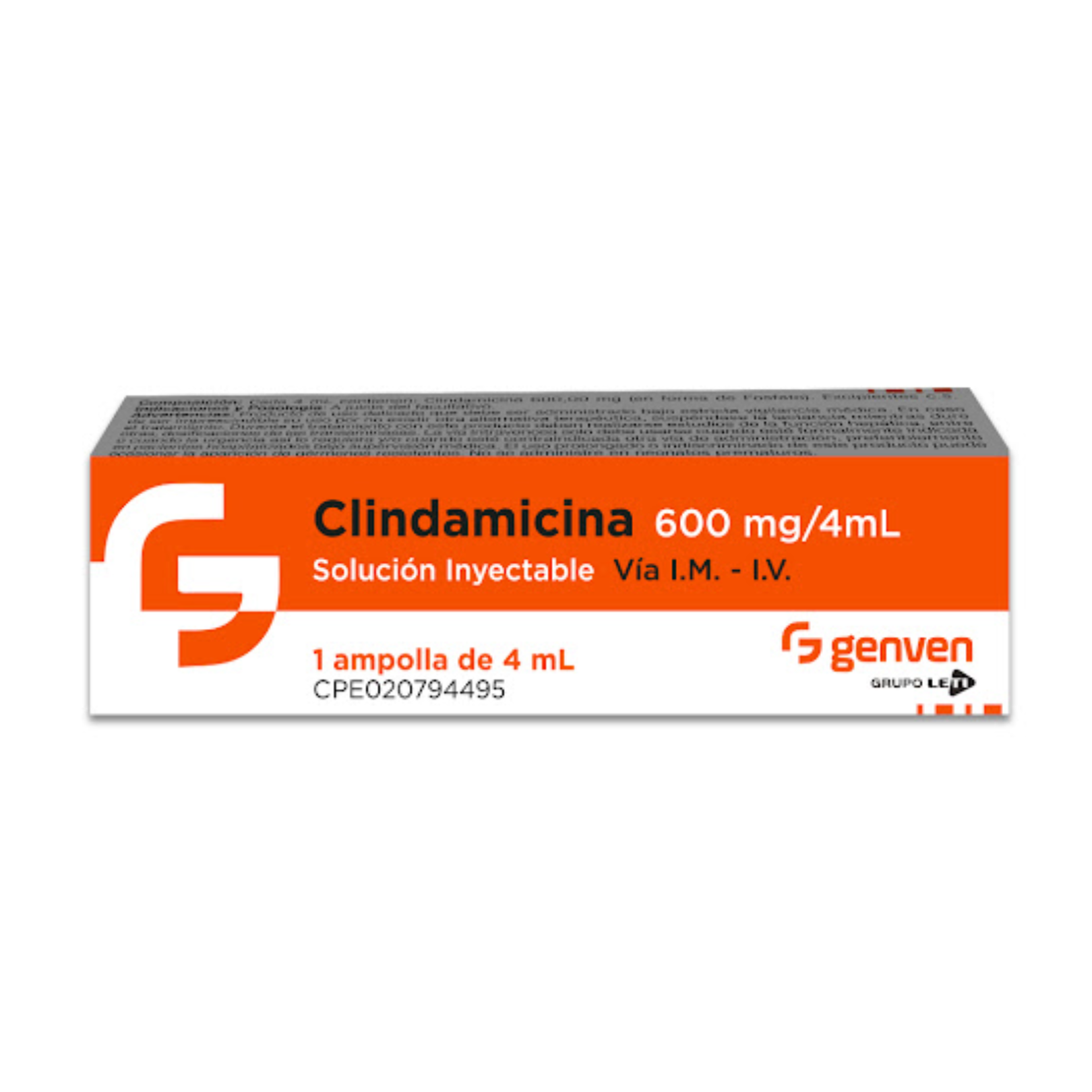 CLINDAMICINA AMP 600 MG/4 ML X 1 GENVEN