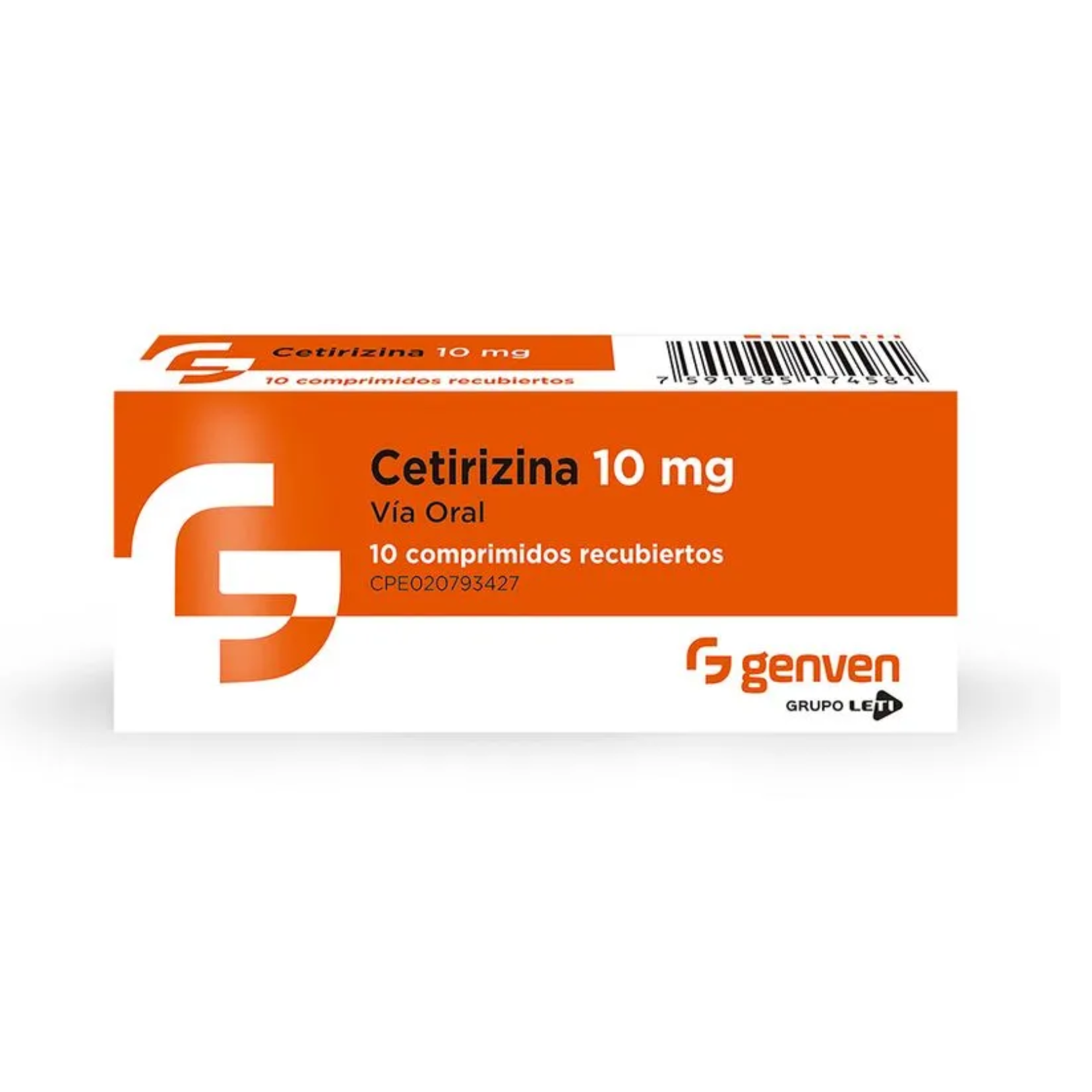 CETIRIZINA 10 MG X 10 TAB GENVEN
