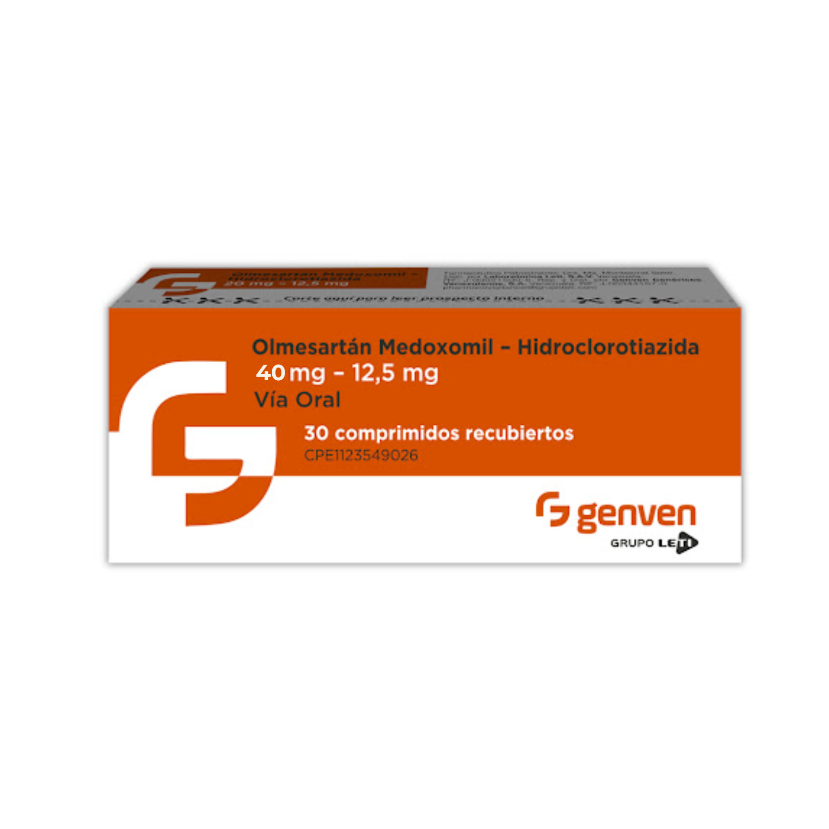 OLMESARTAN+HIDROCL COMPDO 40 MG / 12.5 MG X 30 GENVEN