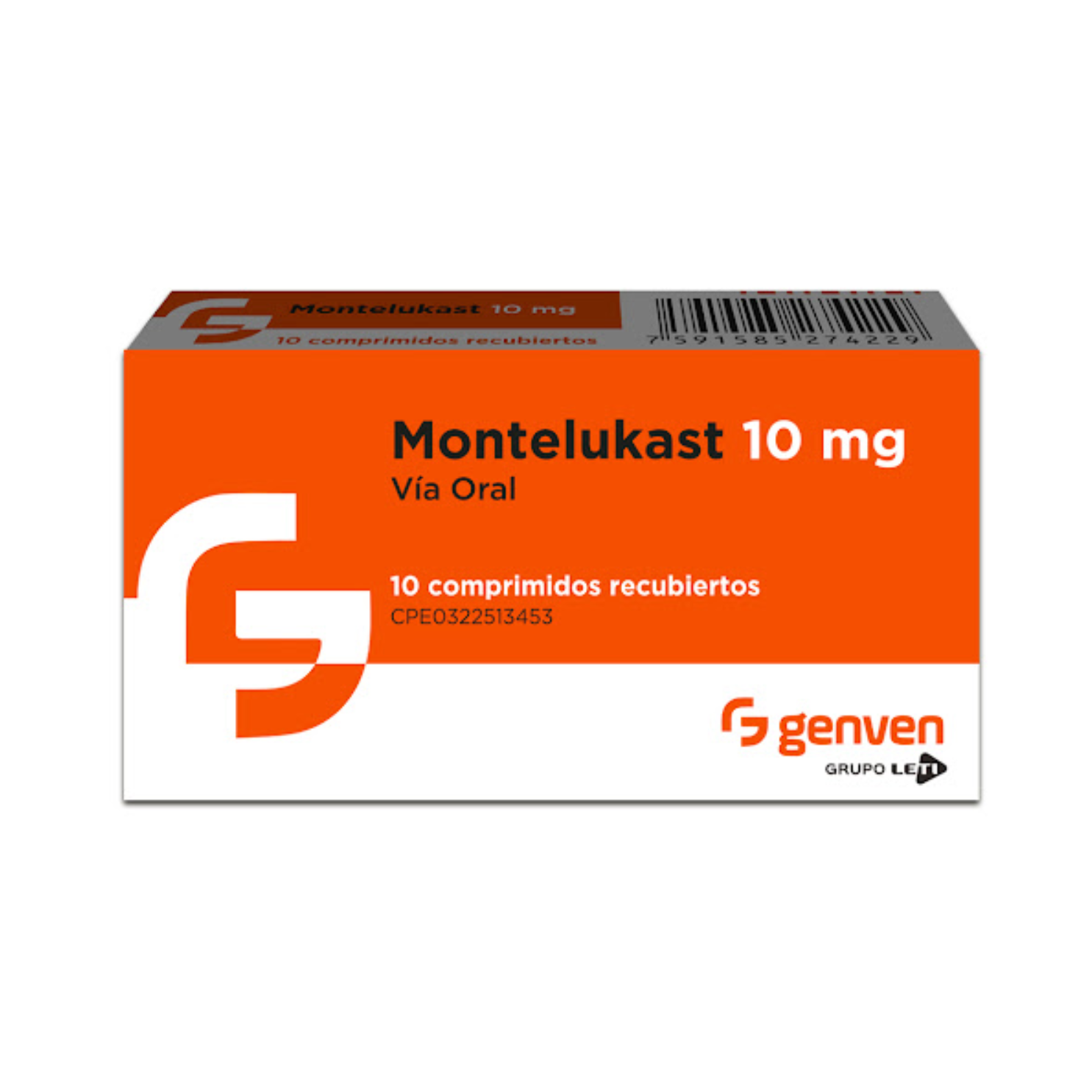 MONTELUKAST 10 MG X 10 COMP GENVEN