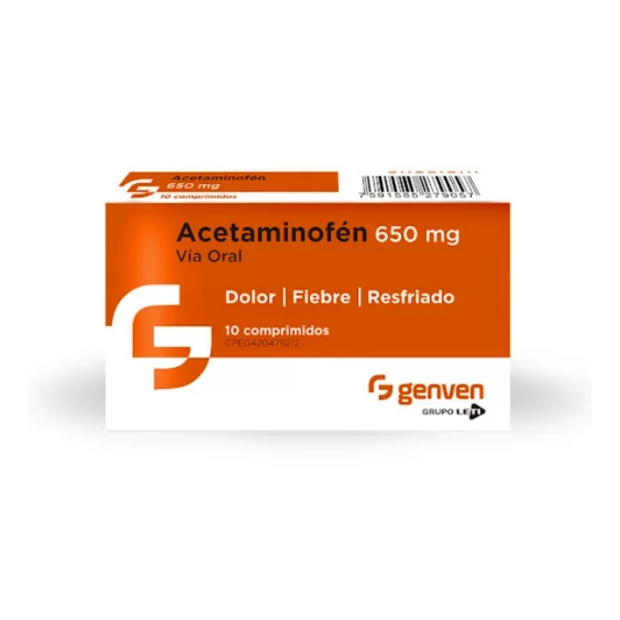 ACETAMINOFEN 650 MG X 10 COMP GENVEN