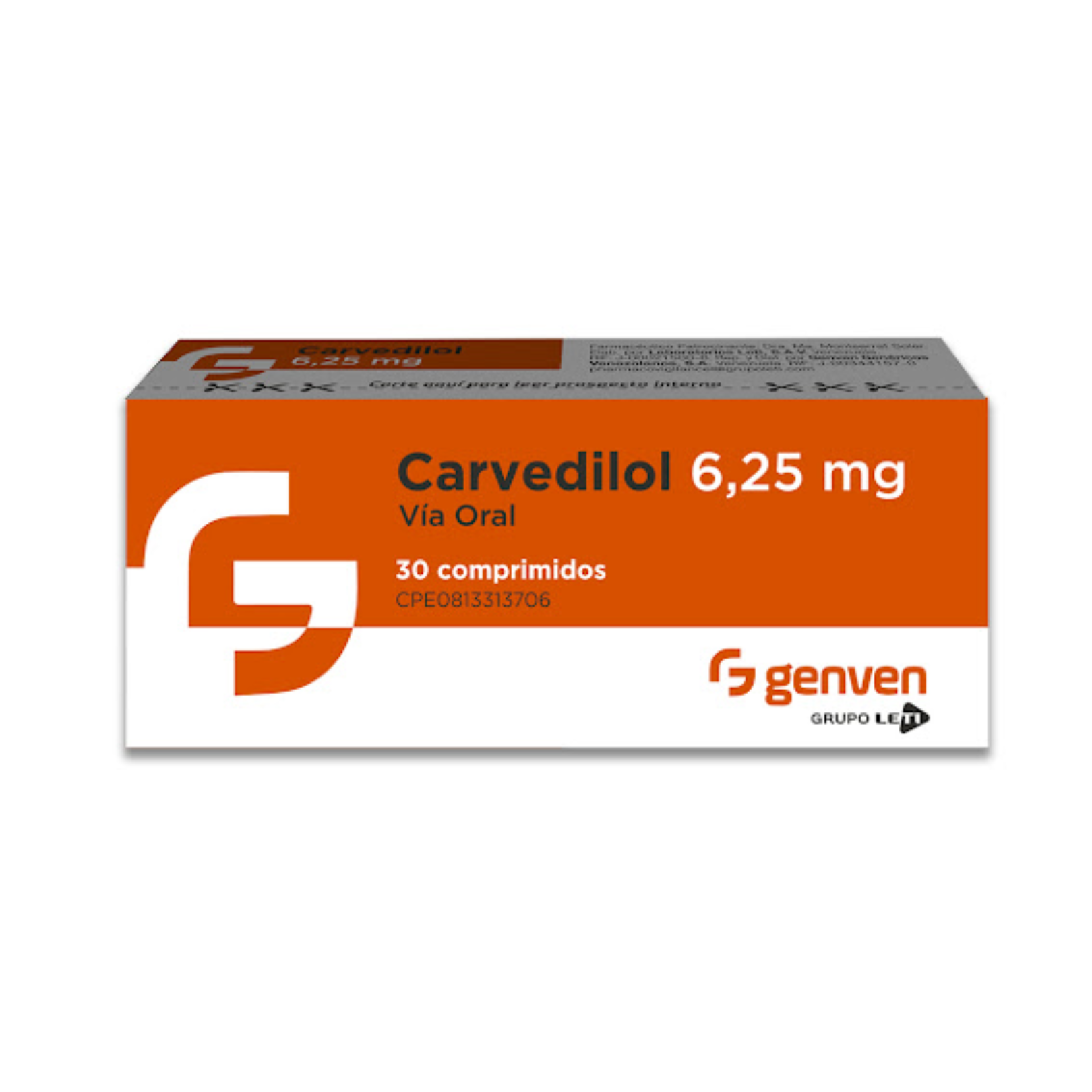CARVEDILOL 6.25 MG X 30 COMP GENVEN