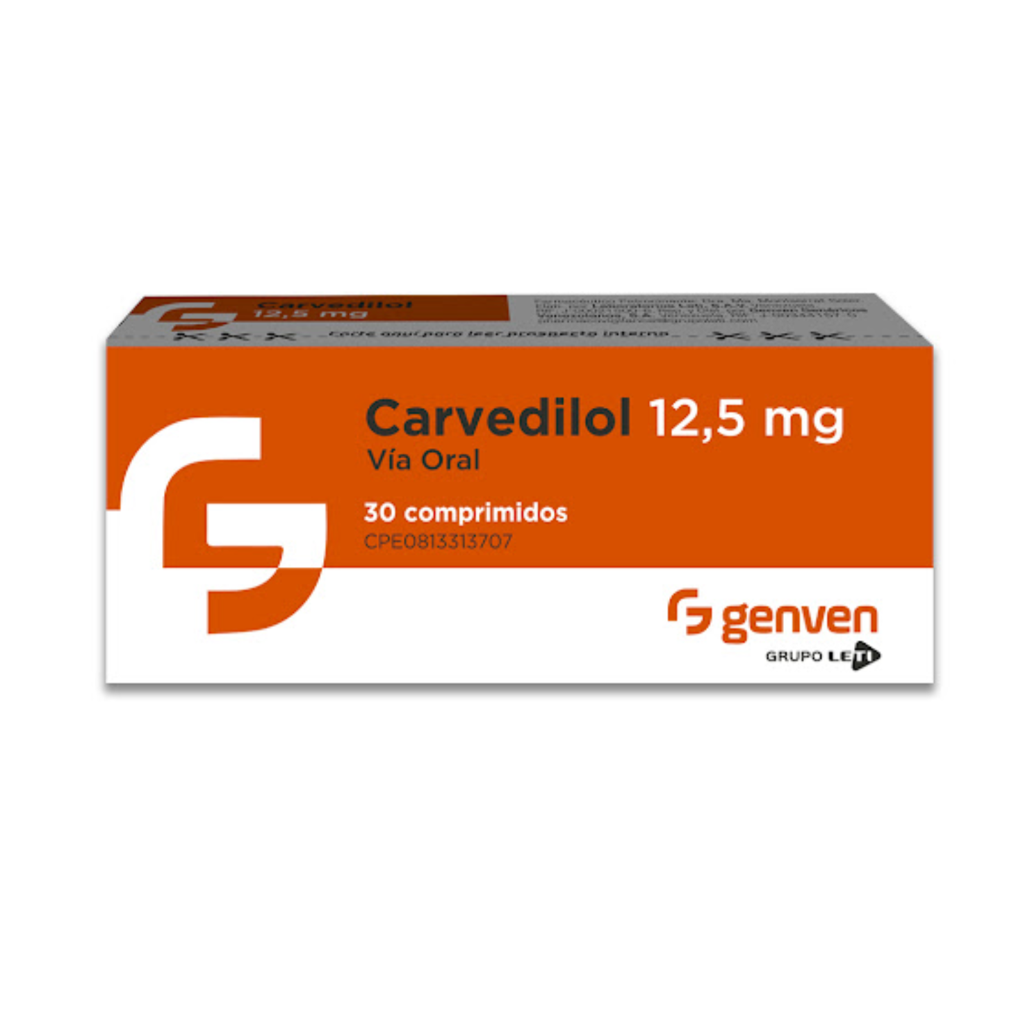 CARVEDILOL 12.5 MGS X 30 COMP GENVEN