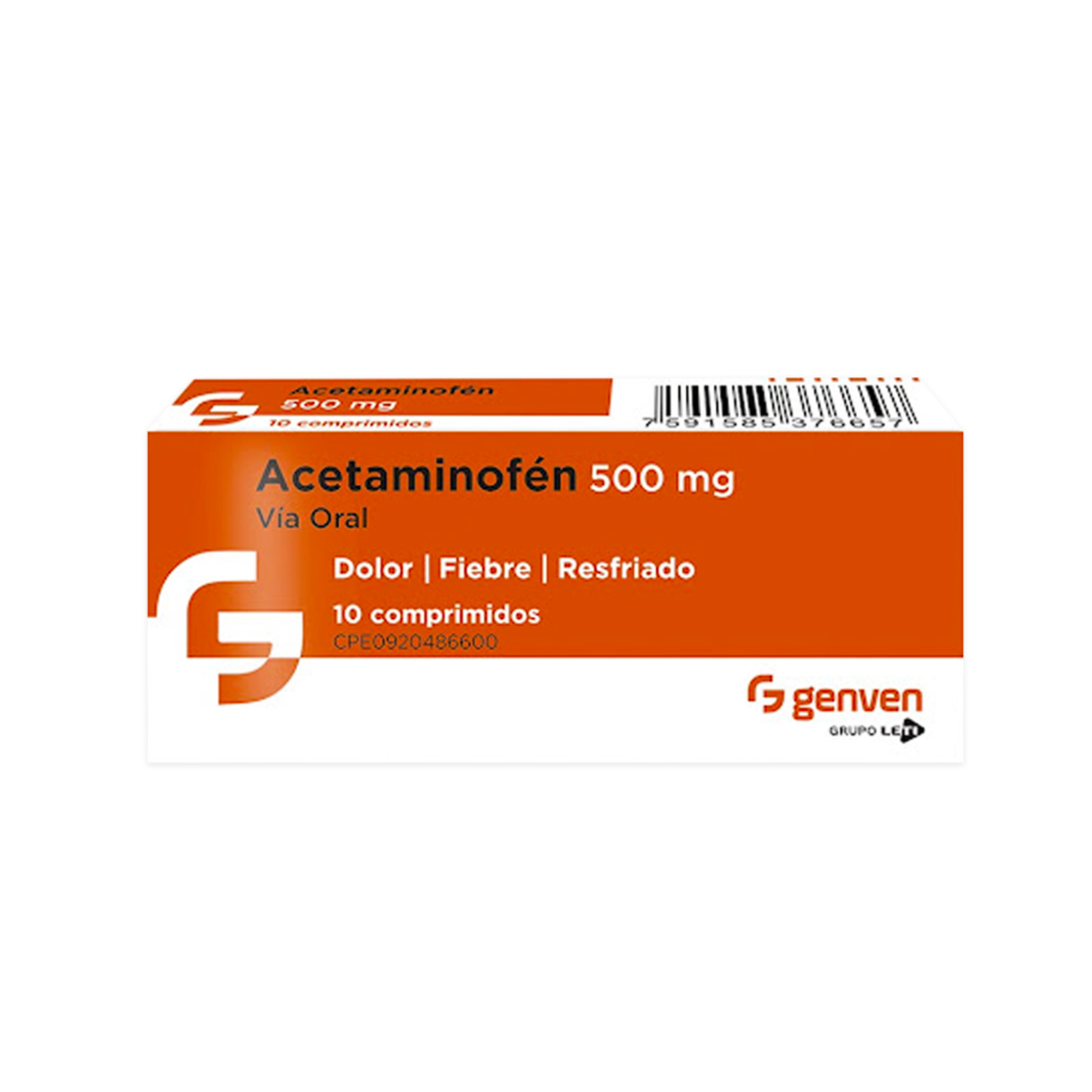 ACETAMINOFEN 500 MG X 10 COMP GENVEN