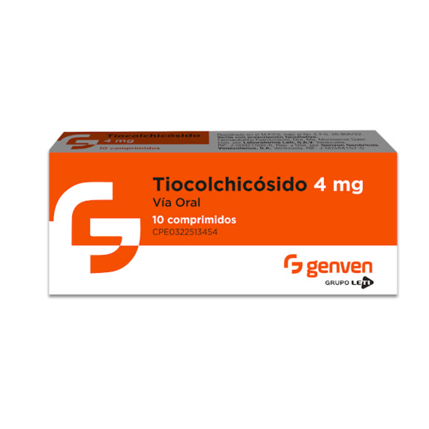 TIOCOLCHICOSIDO 4 MG X 10 TAB GENVEN