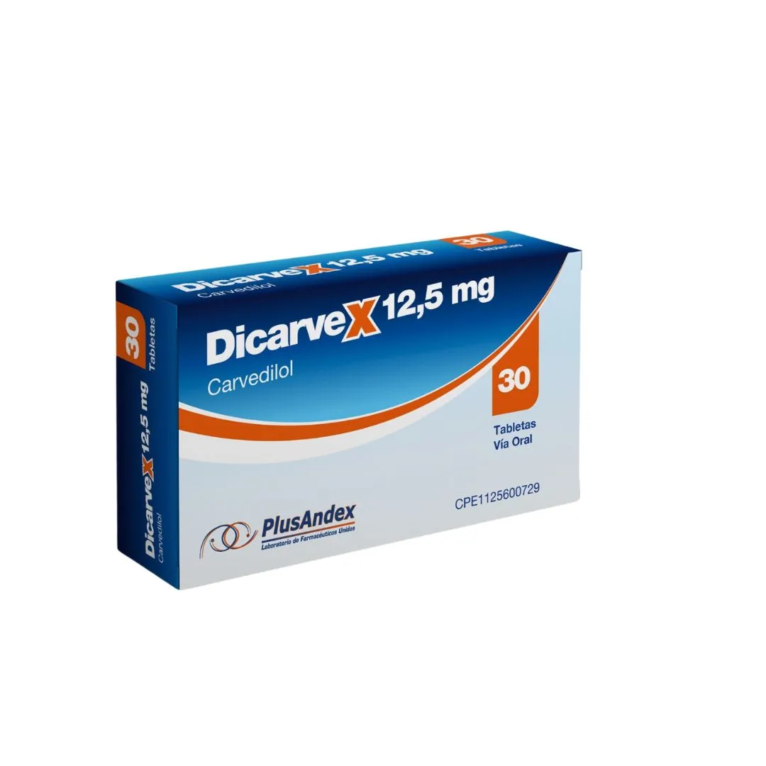 DICARVEX TAB 12,5 MG X 30 PLUSANDEX