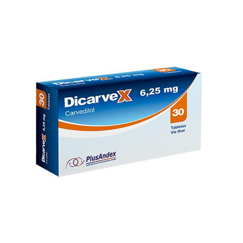 DICARVEX TAB RECUBIERTAS 6,25 MG X 30 PLUSANDEX