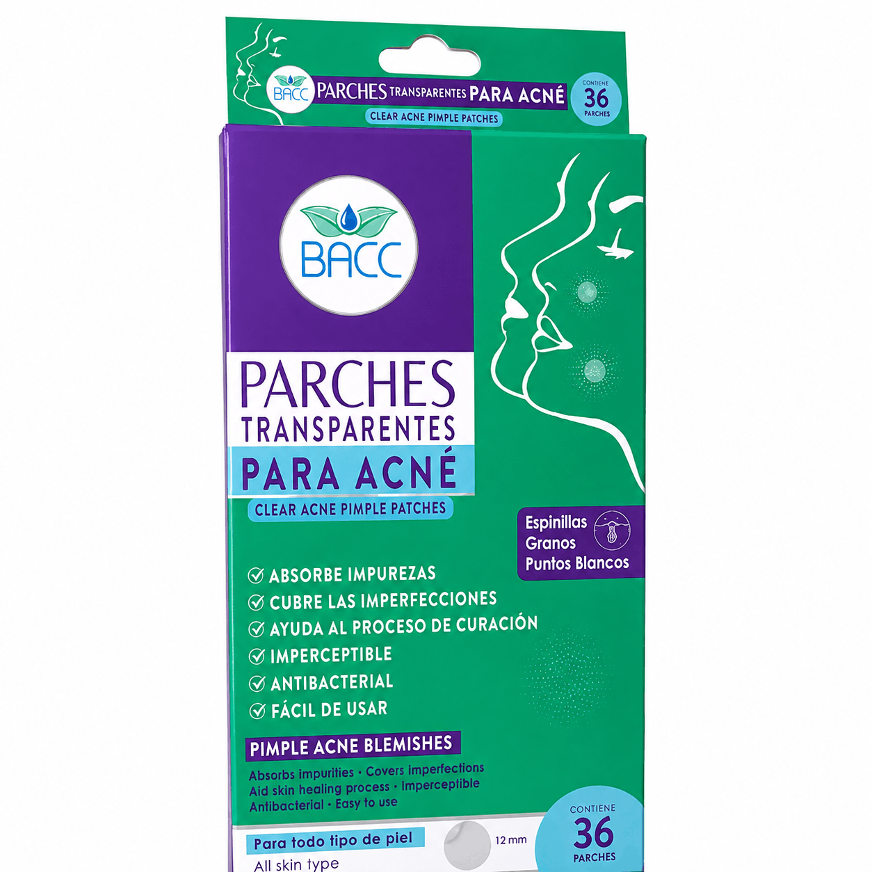 BACC PARCHE TRANSPARENTES FACIAL X 36
