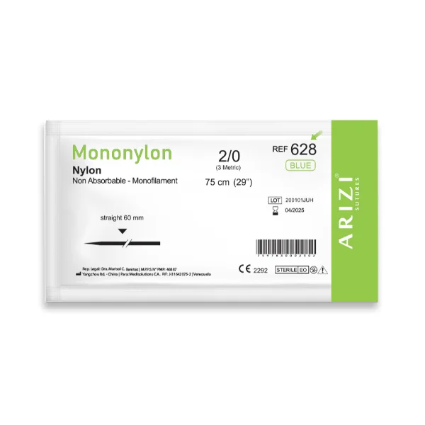 SUTURA NYLON 2-0 AGUJA RECTA REF 628H BLESS