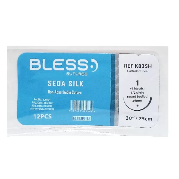 SUTURA SEDA SILK 1 AGUJA CURVA REF K835H BLESS