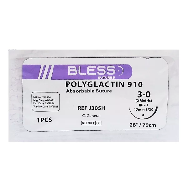 SUTURA VICRYL 3-0 AGUJA CURVA REF J305H BLESS