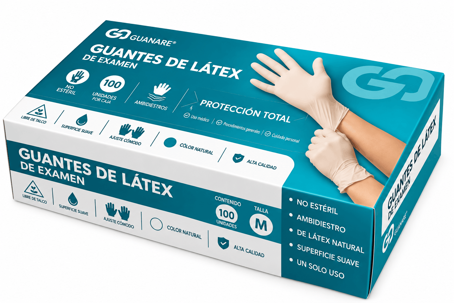 GUANTES DE LATEX TALLA M CAJA X 100 GIDAGUS