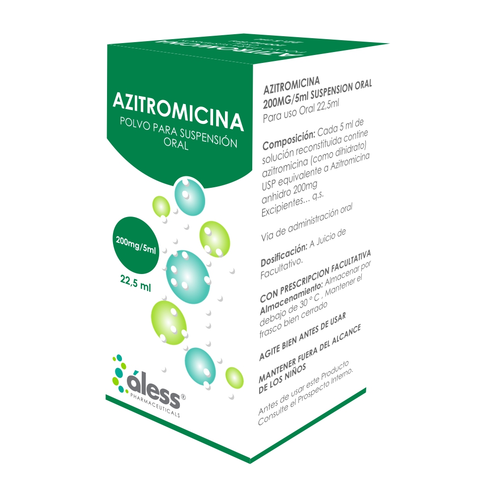AZITROMICINA SUSP 200MG/5 ML X 22.5 ML ALESS