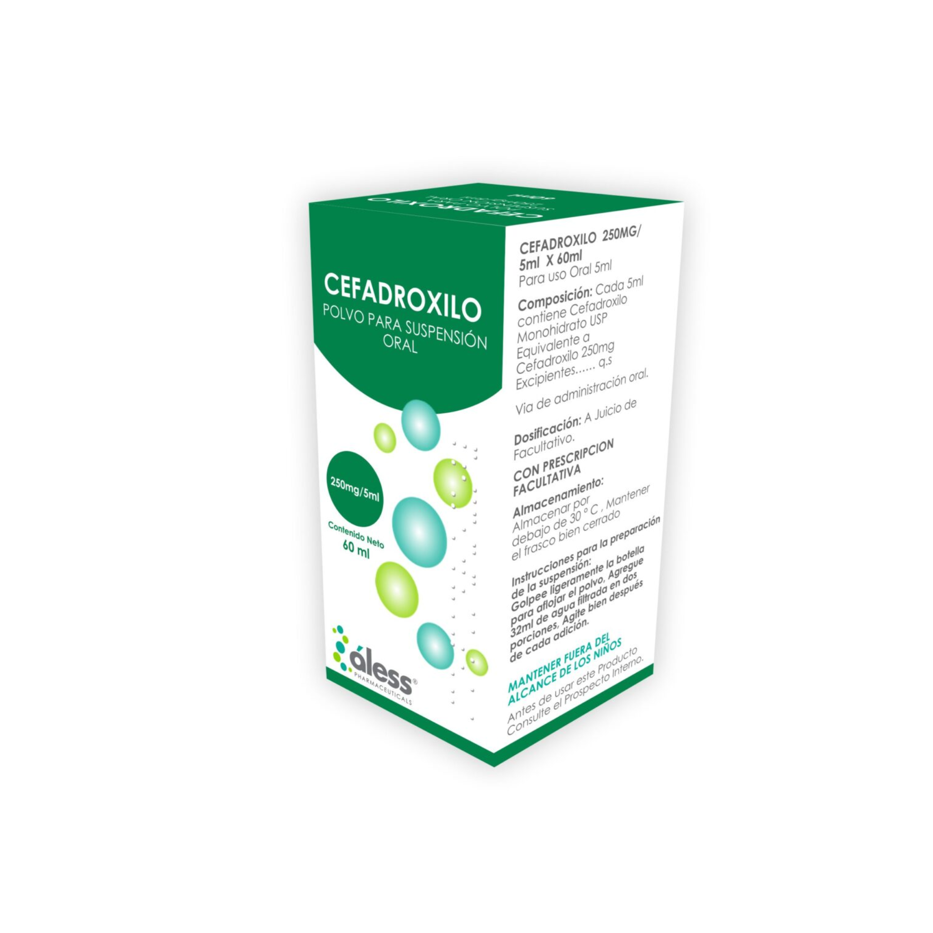 CEFADROXILO SUSP 250 MG/5 X 60 ML ALESS