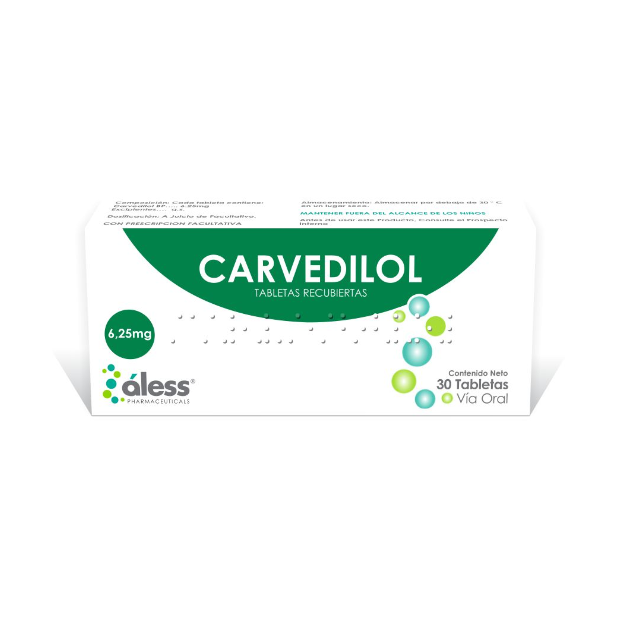 CARVEDILOL 6.25 MG X 30 TAB ALESS