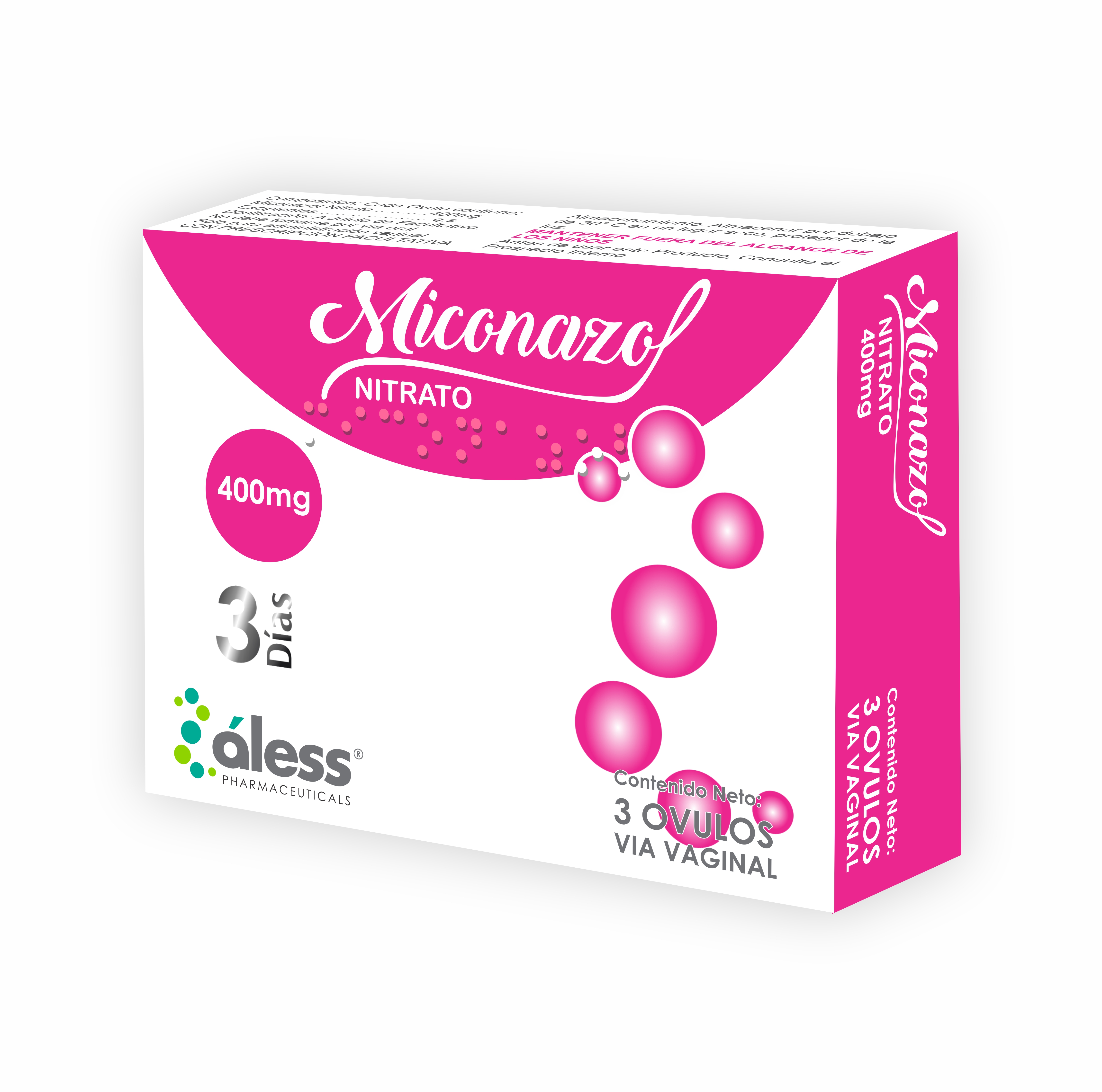 MICONAZOL NITRATO 400 MG X 3 OVULOS ALESS