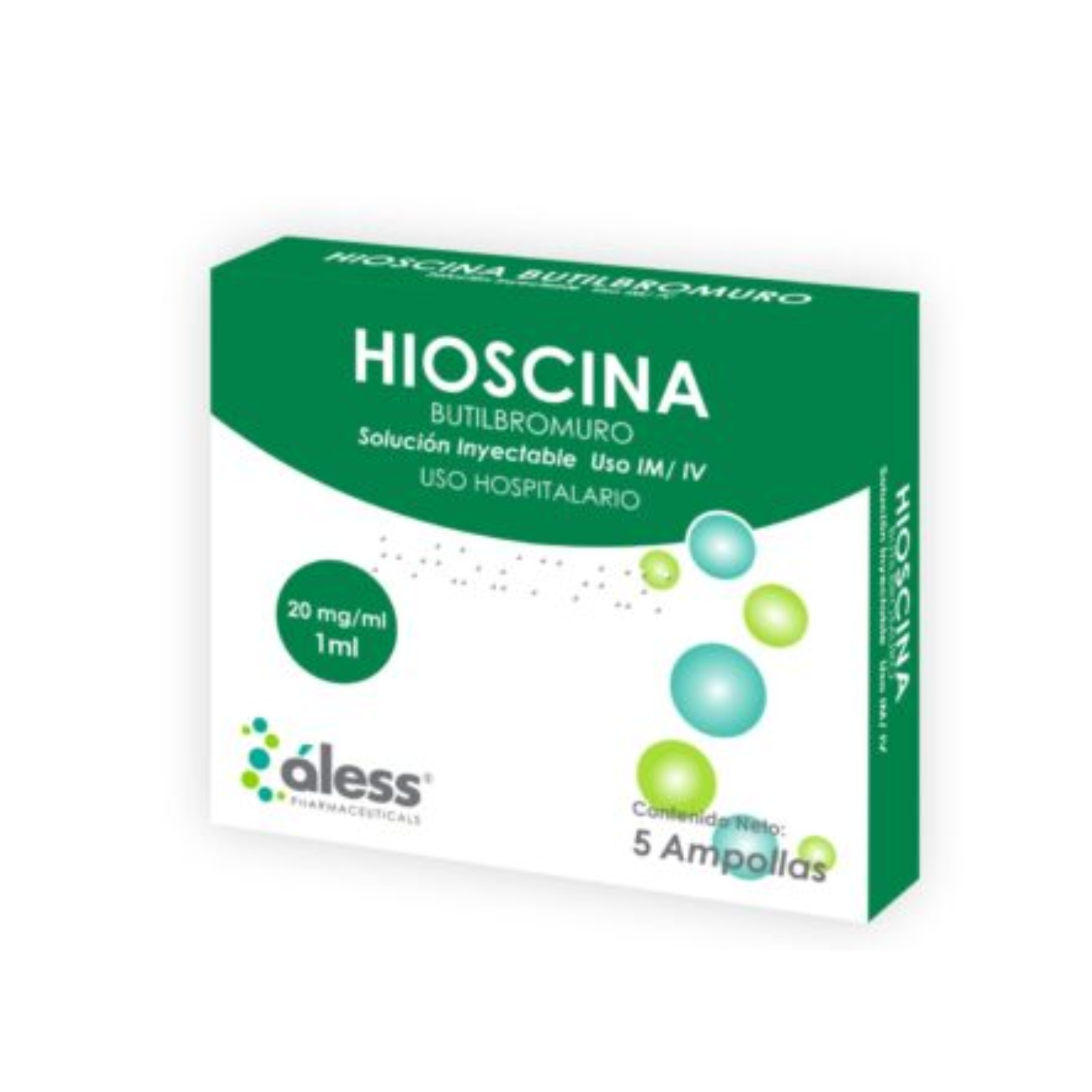 BUTILBROMURO DE HIOSCINA AMP IV.IM 20MG/2ML X 1 ALESS