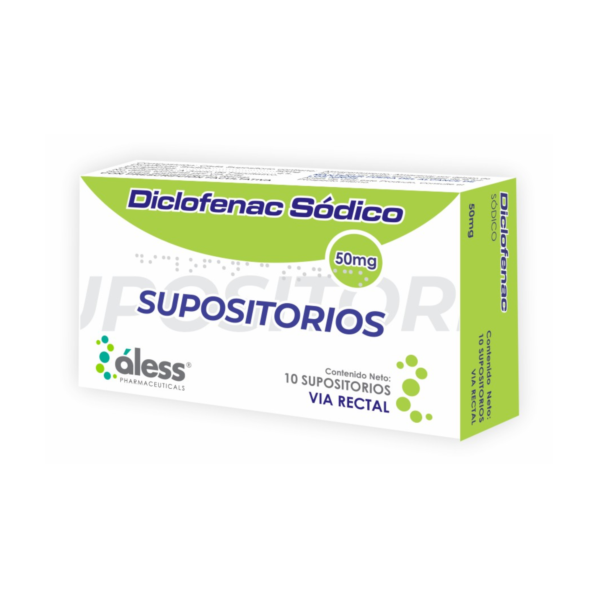 DICLOFENAC SOD SUPOSITORIOS 50 MG X 10 ALESS