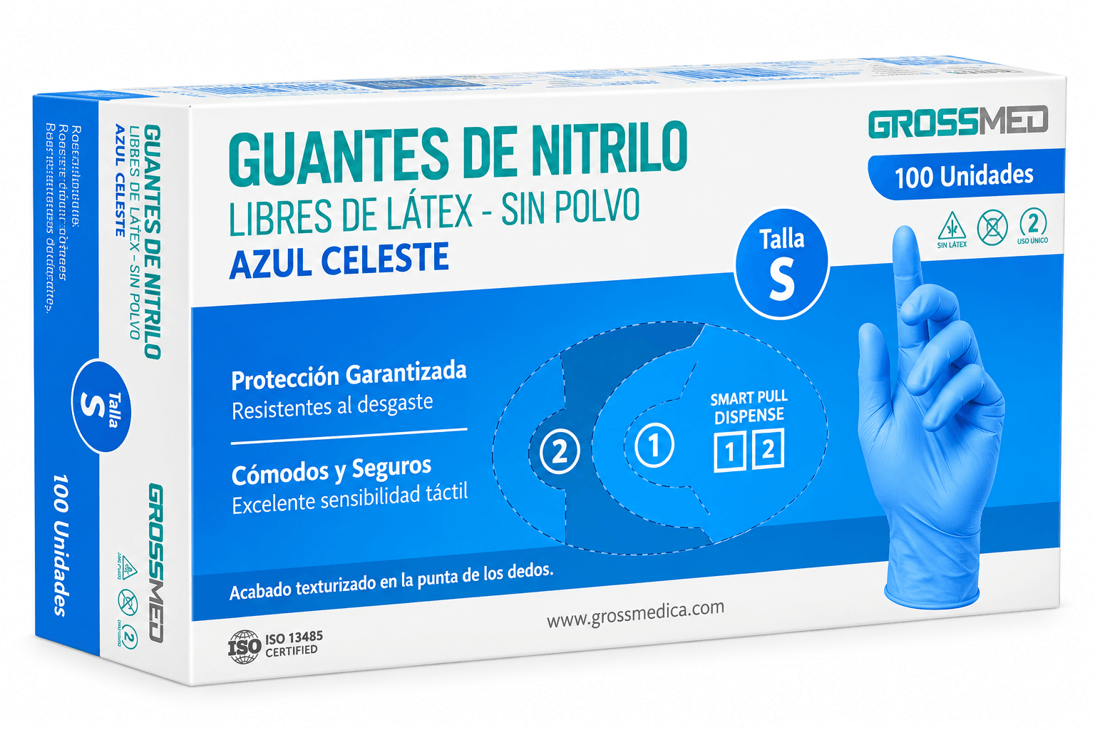 GUANTES NITRILO TALLA S CAJA X 100 GROSSMED