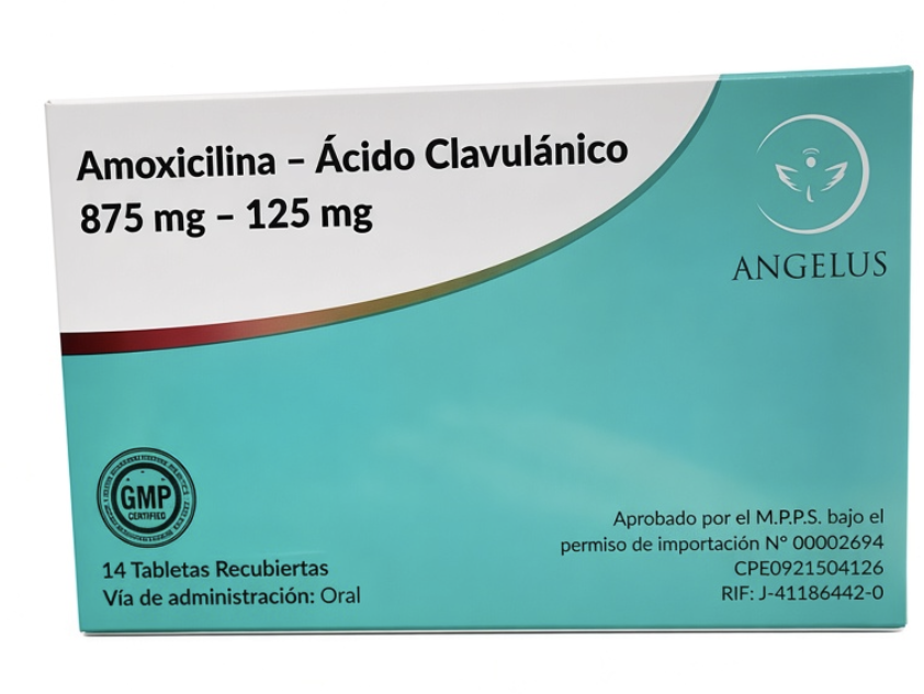 AMOXICILINA+ACIDO CLAVULANICO TAB 875 MG / 125 MG X 14 ANGELUS