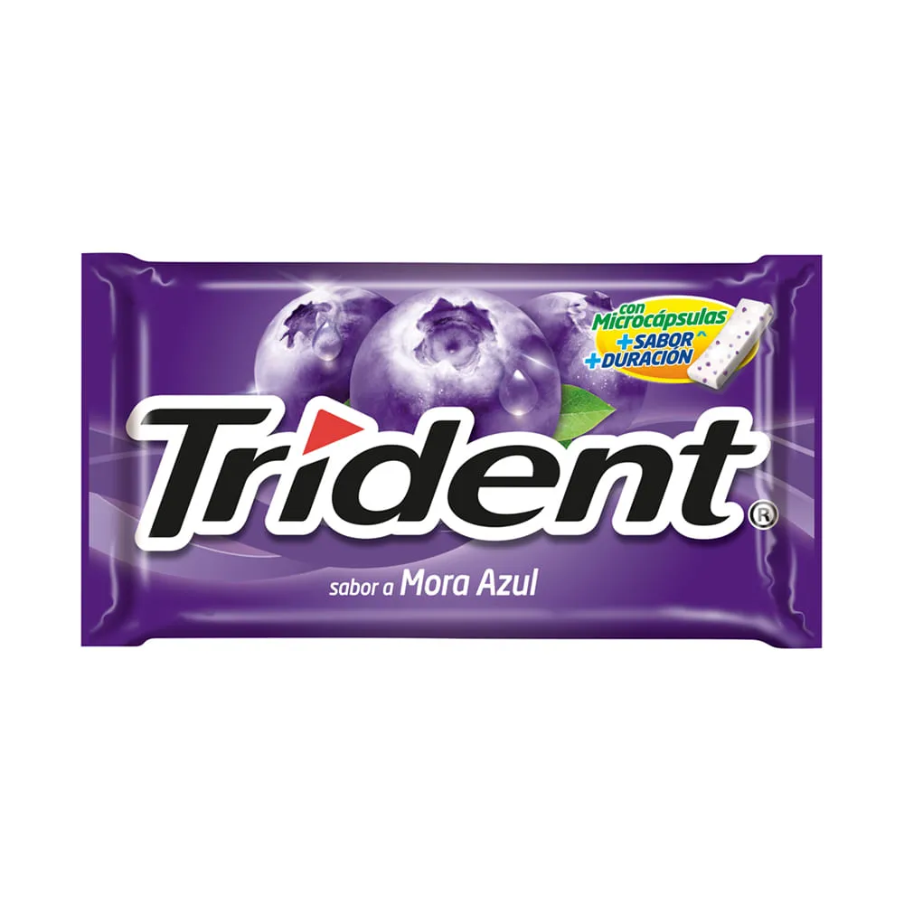 TRIDENT MORA AZUL X 5 CHICLES