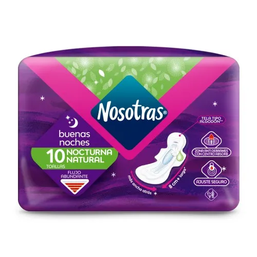 TOALLAS SANITARIAS NOSOTRAS NOCTURNA CLASICA X 10