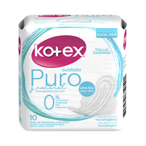 TOALLAS KOTEX PURO Y NATURAL X 10
