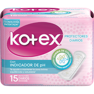 KOTEX PROTECTOR DIARIO CON INDICADOR DE PH X 15