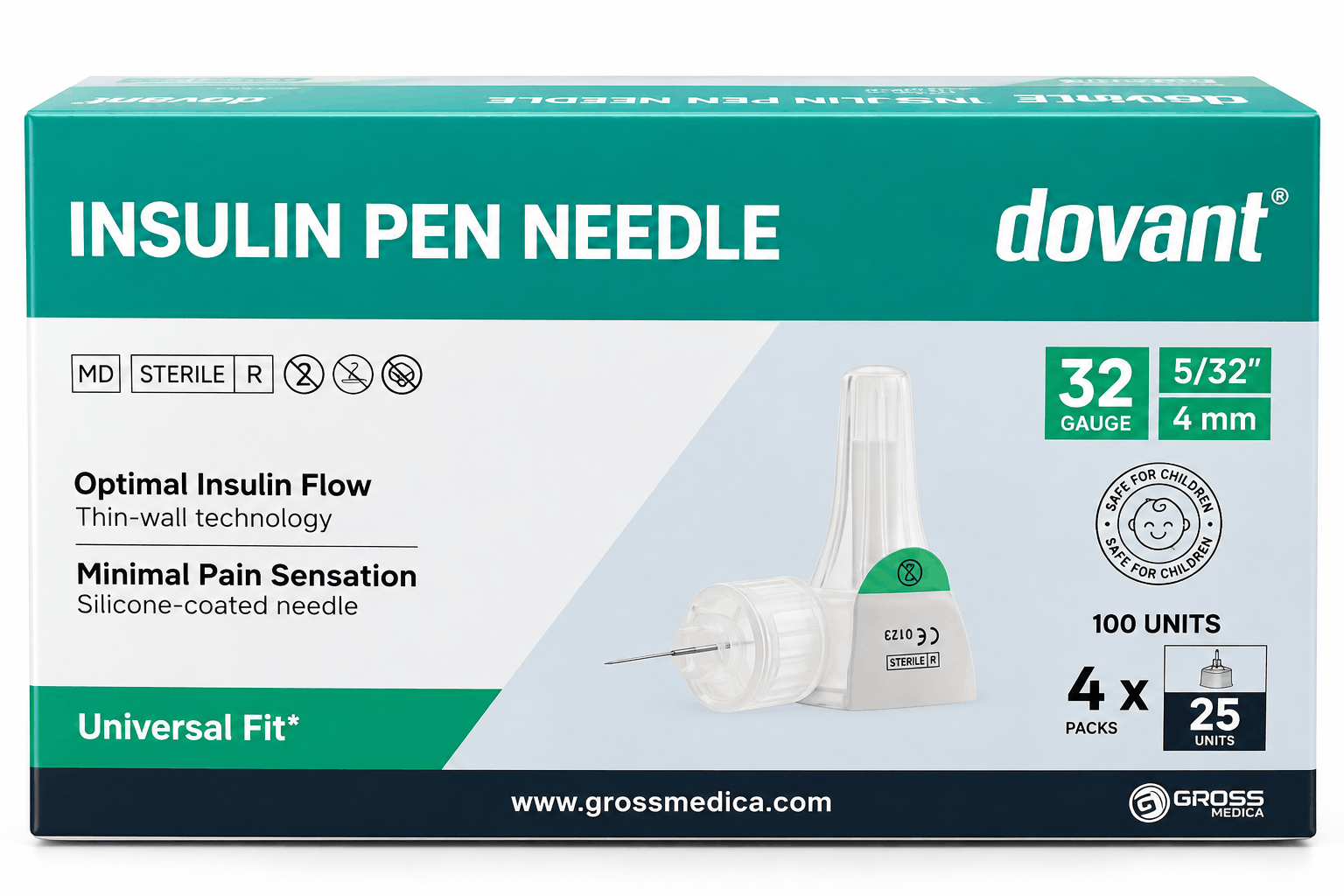 AGUJAS INSIN PEN 8MM 32G-4MM X 1 DOVANT
