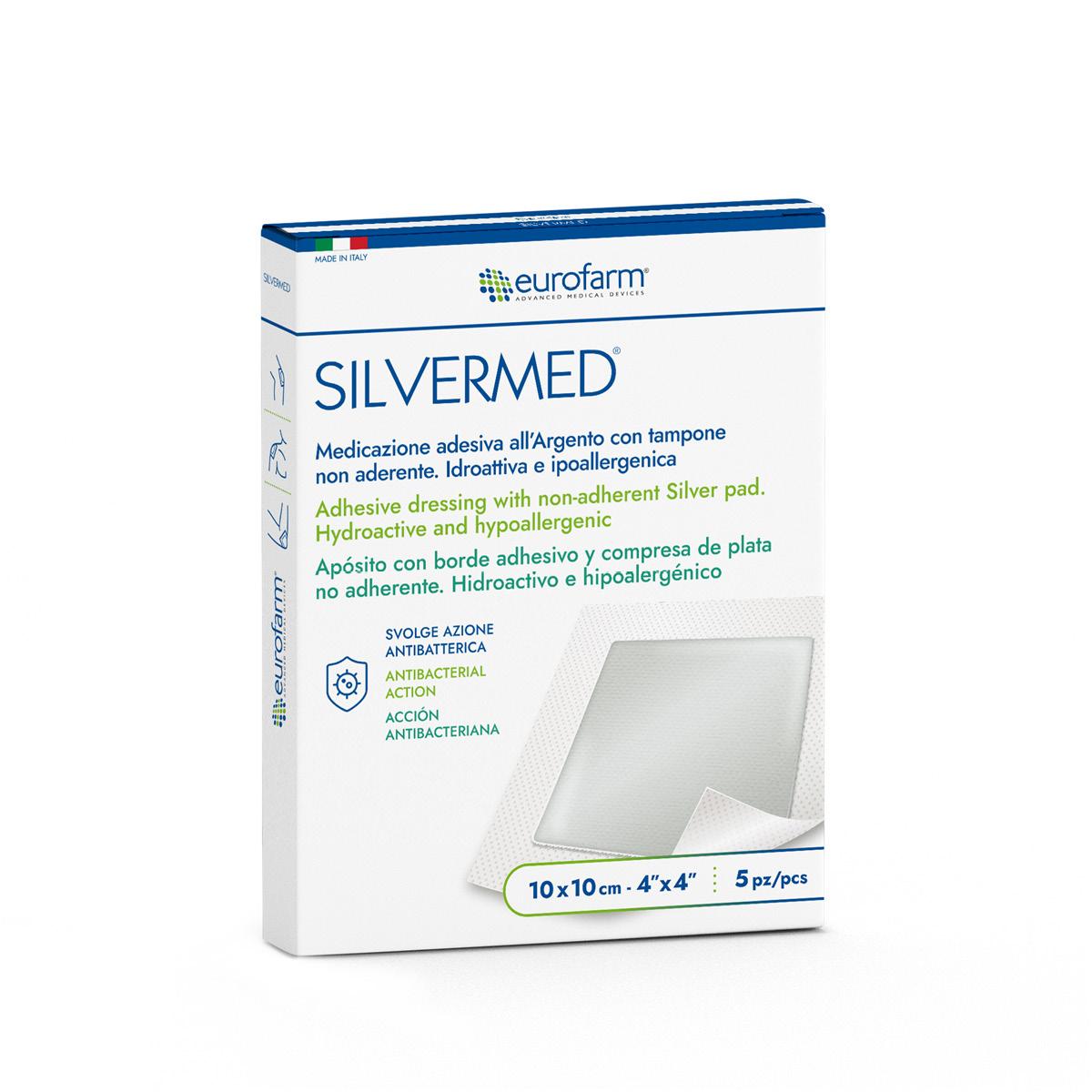 SILVERMED APOSITO COMPRESA DE PLATA 10X10 CM CAJA X 5 PARCHES