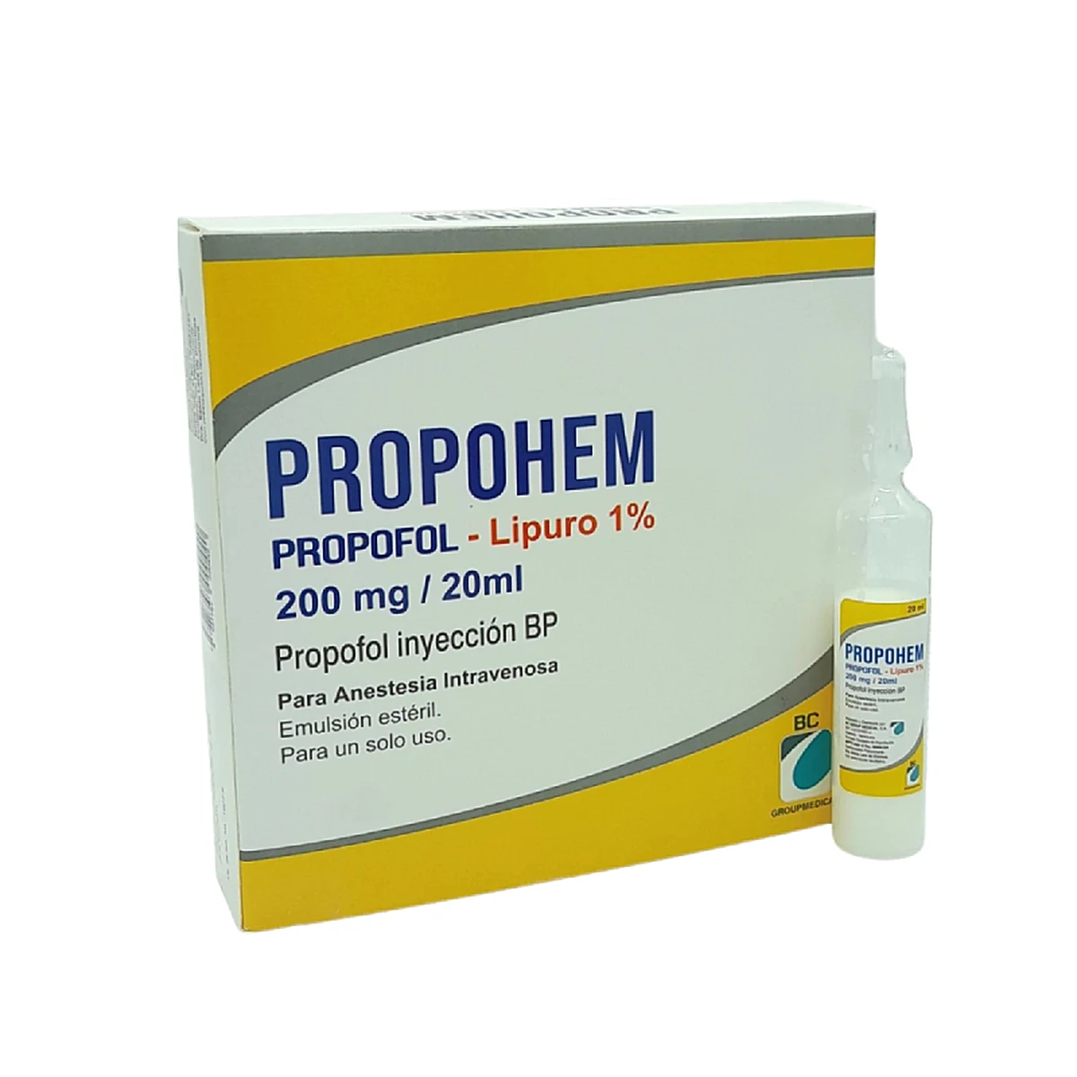 PROPOHEM 200 MG/20ML X 1 AMP BCGROUP