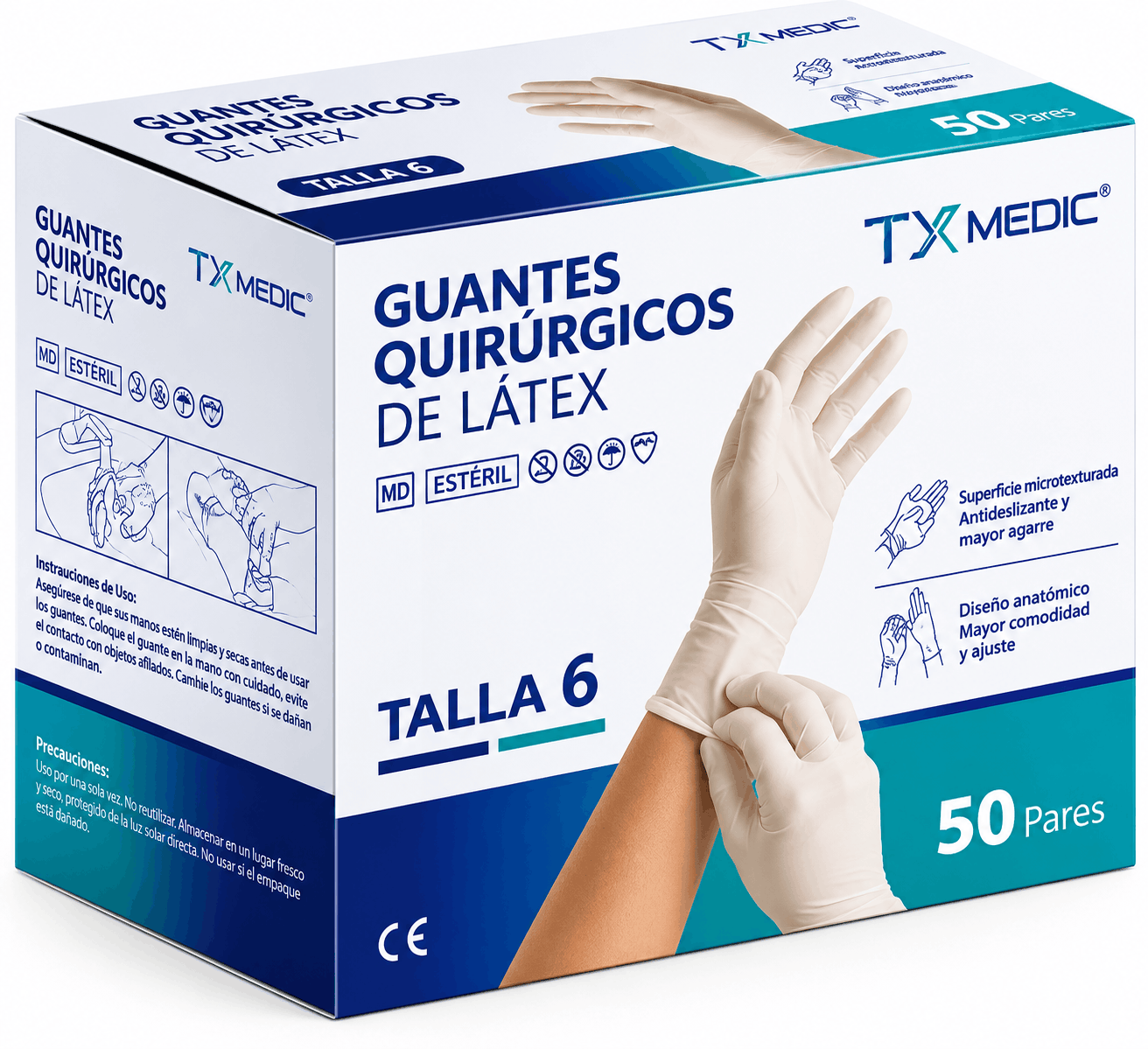 GUANTES ESTERILES TALLA 6 TXMEDIC