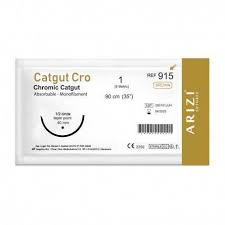 SUTURA CROMICO CATGUT 1 CURVA REF 915 DEVAX