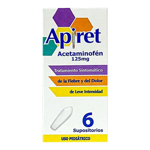 APIRET 125 MG X 6 SUPOSITORIOS